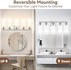 VerRon 5-Light Bathroom Light Fixtures, 31" Brushed Nickel Vanity Lights - Image 2