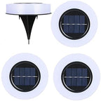 Solar Ground Lights 4 Pack, 8LED Solar Disk Lights Outdoor Solar Lights, Waterproof Atmosphere in-Ground Lights Solar Garden Lights for Landscape Deck Walkway Outdoor(White Light) by JHion
