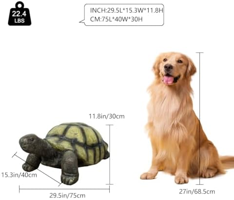 SKYFIRE Large Turtle Statues for Garden - 29.5' x 15.3' x 11.8' Fiber Reinforced Concrete Tortoise Sculpture, Garden Sculptures & Statues for Outdoors, Lawn, Yard, Indoor Outdoor Decor - Image 2