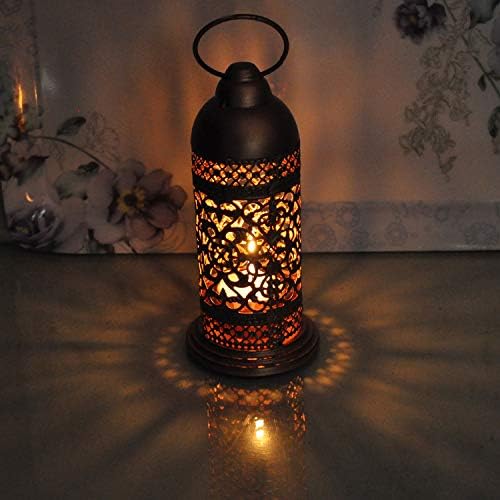 Lalhaveli Handmade Moroccan Style Metal Iron Tea Light Candle Holder Home Decor 7 x 3 Inch (Copper) - Image 4