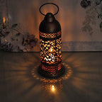 Lalhaveli Handmade Moroccan Style Metal Iron Tea Light Candle Holder Home Decor 7 x 3 Inch (Copper) - Image 4