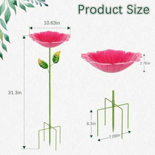 4 Pack Bird Bath for Outside, Outdoors Garden Decor Flower Birdbath - Image 2