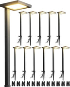 SUNVIE 5W 3000K LED Low Voltage Landscape Pathway Lights Black, 12 Pack by SUNVIE