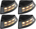 4 Pcs Solar Step Lights, Outdoor LED Stair Lights with Auto On/Off, Waterproof Deck Lights, Decorative Patio Lights for Yard Garden Fence, Landscape Lighting, 3.1 x 1.2 in / 80 x 30 mm by Unknown