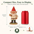 QIANLING 6.3" Garden Gnomes Outdoor, Angry Garden Gnome Statue, Funny Resin Gnome Garden Decor, Garden Gnomes for Yard Lawn Patio Porch Flower Bed Decor, Red Hat Gnome Gift for Garden Lovers - Image 2