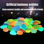 Glowing Stone 200PCS Pebbles Glowing in The Dark Aquarium Colored Light Rock, Fairy Garden Walkway Decoration Luminous Stone (Color : Primary Color) - Image 2
