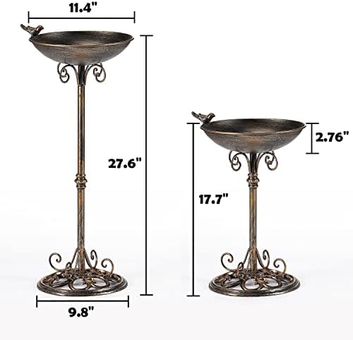 27.6" H Cast Iron BirdBaths for Outdoors,Metal Bird Bath for Outside - Image 2