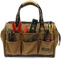 Coreflex 14 inch Wide-Mouth Tool Bag, Gear Bag, Multiple Purpose - for Plumbers, Electricians, Handymen also good for daily use, office use and camping. (Tan) by WhenLifegetseasyandsimple