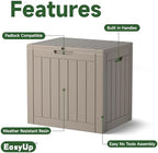 EasyUp Outdoor Storage Box, Waterproof Resin Deck Box, Reinforced Stability UV-Resistant for Patio, Garden and Poolside (Gray, 32 Gallons) - Image 3