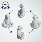 OLOMA Solid Concrete Meditating Dog Statue Heavy Stone Dog Sculpture Durable Outdoor Indoor Lawn Patio Decorative Garden Accent Statement Decorative Garden Accent Feature - Image 6