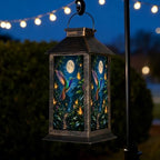 Solar Lantern Hummingbirds Under Moon Tropical Forest Garden Hanging Lantern Waterproof Solar Powered Lighting Outdoor Table Lamp for Patio Yard Memorial Gifts Grave Decorations for Cemetery - Image 6
