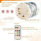 ALAZA Lily Flower Greece Flameless Candles, LED Pillar Candles with Remote Timer, Battery Operated Candles Set of 2 - Image 6