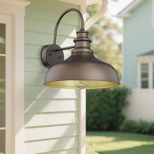 4 Pack Outdoor Wall Lights, Farmhouse Barn Light, Oil Rubbed Bronze - Image 4