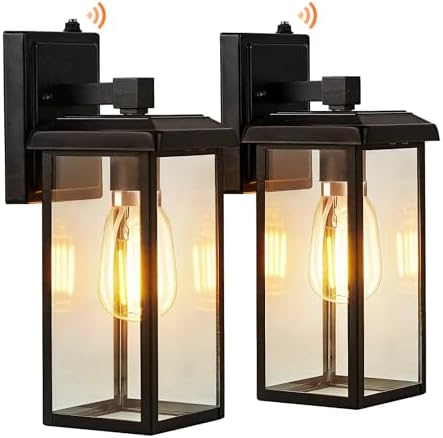 Sylvania Dusk to Dawn Outdoor Wall Light Fixtures, Porch Lights Outdoor/Indoor Wall Sconce, Waterproof Exterior Lights Wall Mount Metal/Black for Patio, Front Door, Garage - 2 Pack (66555) by LEDVANCE