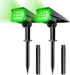 LED Solar Outdoor Garden Spotlights, IP65 Waterproof, Powered Security Landscape Lights, Auto On/Off,In-ground/Wall Lamp for Garden/Patio/Driveway/Pond/Deck(Green,2PCS (3w-5.5V)) by Unknown