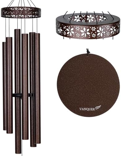 Extra Large Wind Chimes for Outside Deep Tone - 58'' Outdoor Clearance, Deep Tone Wind Chimes, Memorial Wind Chime, Sympathy Gift, Patio Yard, Home Décor, Bronze (58" Bronze) by Vanquer