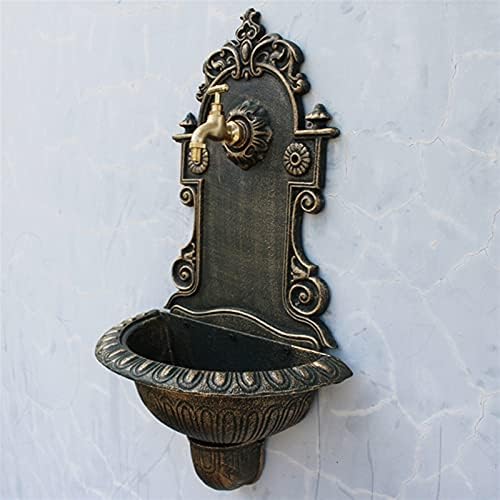 Antique Gold Cast Iron Wall Mounted Hand Sink Farm House Home Garden Decor Heavy Metal Wash Stand Handmade Wall Decor Wash Basin Wall Water Fountain - Image 4