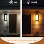 Rosykite Outdoor Porch Lights 3000K 40000K 5000K 3 Colors Selectable, LED Outdoor Light Fixtures Wall Mount 2 Pack, Super Bright 1500lm Aluminum Exterior Lighting Fixtures for Outside House Front Door - Image 4