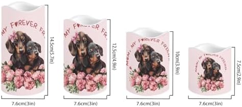 Cute Dachshund Flameless Candles with Remote Control and Timers Color Changing Pillar Candles Battery Operated Home Room Mothers Day Decor Electric Fake Candles for Table - Image 2