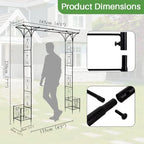 90" Garden Arbor Metal Arch Trellis for Climbing Plants with Planter Box - Image 3