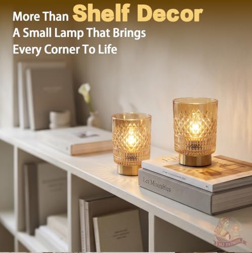 Battery Operated Lamp Timer, Cordless Table Lamp for Shelf Decor, Diamond - Image 4
