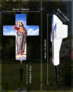 Solar Jesus Cross Light, Grave Decorations for Cemetery Memorial - Image 3
