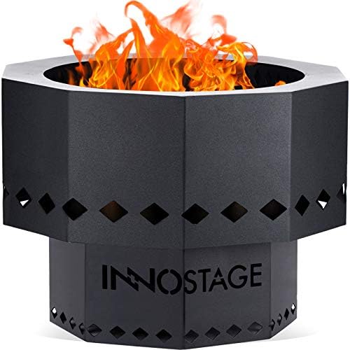 INNO STAGE Patented Smokeless Fire Pit, 13 Inch Low Smoke Camping Stove Outdoor Wood Pellet Burning Spark Portable Carrying Bag, Firepit Grill Bowl of Fireplace Picnic Camping Cooking on Beach - S by INNOSTAGE