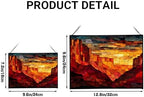 Sunrise Breaking Over Canyon Ridge Rectangular Stained Glass Suncatcher – Hanging Window Panel with Animal & Nature Scene – Vibrant Glass Art Gift for Wildlife, Fantasy, Nature Lovers Q4fgwY - Image 4