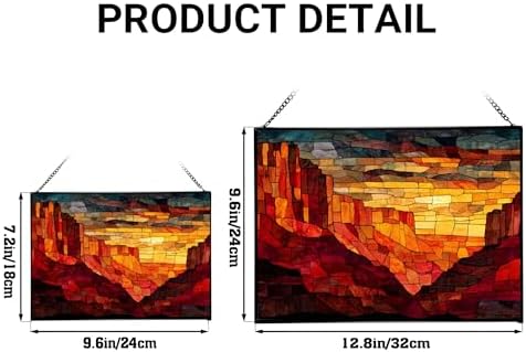 Sunrise Breaking Over Canyon Ridge Rectangular Stained Glass Suncatcher – Hanging Window Panel with Animal & Nature Scene – Vibrant Glass Art Gift for Wildlife, Fantasy, Nature Lovers Q4fgwY - Image 4