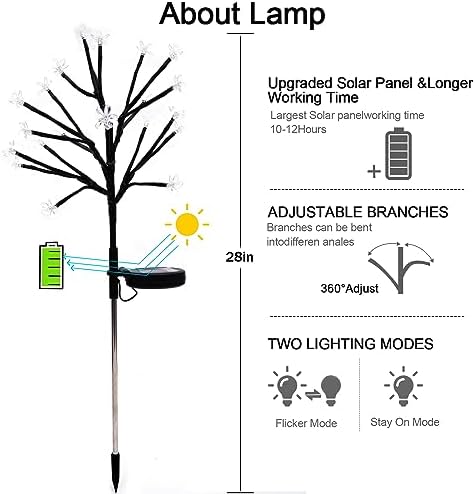 6 Pack Solar Lights Outdoor Waterproof, Garden Lights Solar Flowers - Image 5