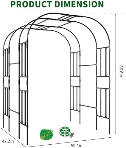 87in H Tall Garden Arch Trellis for Climbing Plants Outdoor - Image 3