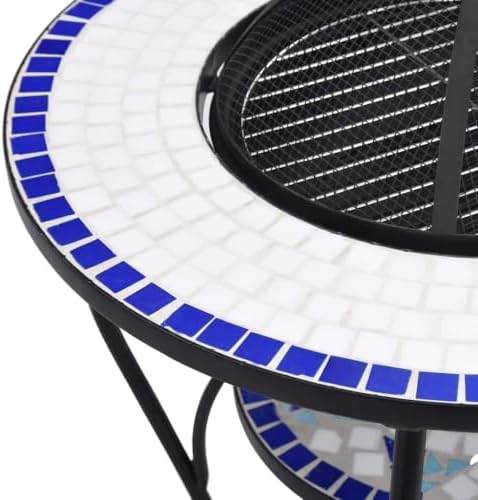 Mosaic Fire Pit Table, Ceramic Round Wood Burning Bowl, 26.8 in - Image 7