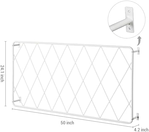MyGift Wall Garden Trellis, White Metal Lattice Panels Set of 2 - Image 5