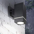 ASD 1 Light Cylinder Outdoor Sconce Lights, Black 60W E26 ETL by ASDLightingCorporation