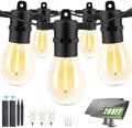208FT(196+12) Solar String Lights Outdoor Waterproof, Solar Powered Patio Light with 60+3 Dimmable S14 Edison Bulbs Shatterproof & Remote Control, Solar String Lights for Outside Garden Backyard by Yusist