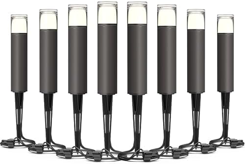 GOODSMANN 8PK Outdoor Low Voltage Bollard Lights 2W 2700K Warm White LED Landscape Pathway Light Kits Bronze Color by GOODSMANN