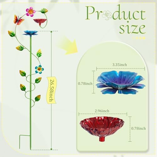 Bee Watering Station for Garden, Colorful Double-Flower Bee Bath - Image 2