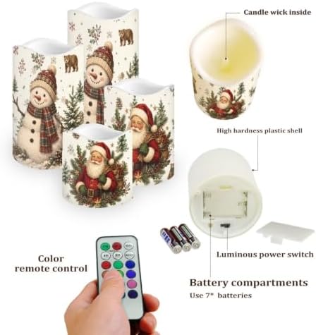 Santa Snowman Flameless Battery Operated Lamp with Remote - Image 3