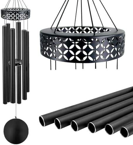 ASTARIN 48'' Deep Tone Wind Chimes for Outside - Large WindChimes with 6 Heavy Tubes, Memorial Chimes Outdoor for Garden Hanging Décor,Sympathy Gifts for Loved one,Home Décor, Black - Image 6