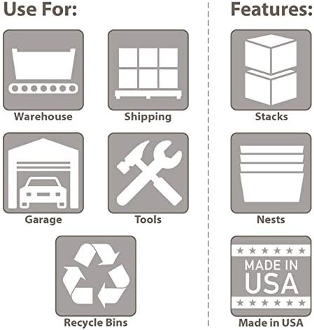 Akro-Mils 35190 Nest and Stack Plastic Storage Container and Distribution Tote, (19-1/2-Inch L x 15-1/2-Inch W x 10-Inch H), Red, (6-Pack) - Image 5