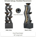 Bumilgar 52.8 Tall Modern Curved Garden Water Fountain Outdoor - Image 5