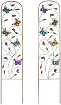 SUNNYPARK Set of 2 Butterfly Metal Garden Trellis for Climbing Plants, Decorative Vegetables Flowers Vine Trellis for Outdoor Patio 60'' H x 11'' W by SUNNYPARK