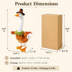 Thanksgiving Porch Goose Statue with 4 Outfits, 24in Resin Garden Decor - Image 2