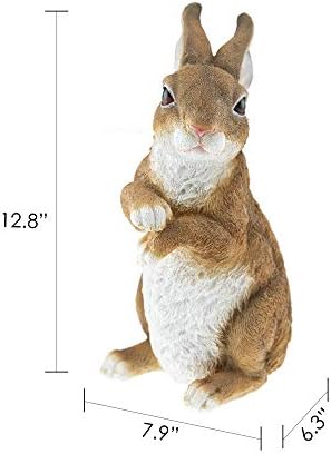 CLEVER GARDEN Rabbit Garden Statue Outdoor Décor, Resin Figurine Decoration for Lawn, Yard, Patio, Porch, and More - Image 2