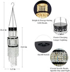 Solar Chandelier Outdoor, Solar Crystal Hanging Garden Lights Waterproof - Image 7