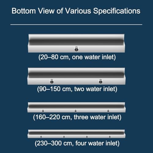 Stainless Steel Pool Waterfall Spillway for Garden Ponds, Outdoor Embedded Fountain Kit for Patios & Backyards, 16-59 Inch Wide Water Flow Decor (Black, 120cm) - Image 5
