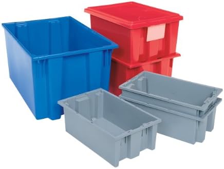 Akro-Mils 35190 Nest and Stack Plastic Storage Container and Distribution Tote, (19-1/2-Inch L x 15-1/2-Inch W x 10-Inch H), Red, (6-Pack) - Image 2