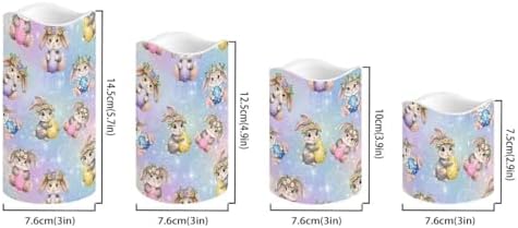 Cute Rabbit Candles Flameless Candles with Remote and Timer LED Pillar Candles Set of 4 Candles Battery Operated Electric Fake Candles for Home Easter Decor - Image 2