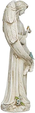 Joseph's Studio by Roman - Angel with Two Birds Statue, 20" H, Garden Collection, Resin and Stone, Decorative, Religious Gift, Home Outdoor and Indoor Decor, Durable, Long Lasting - Image 2