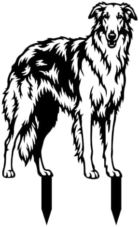 Dog Metal Garden Stake - Weatherproof Dog Silhouette Yard Art, Decorative Outdoor Sign for Lawn & Patio, Heartfelt Gift for Borzoi Lovers(Stand,14") by VORISCAPE
